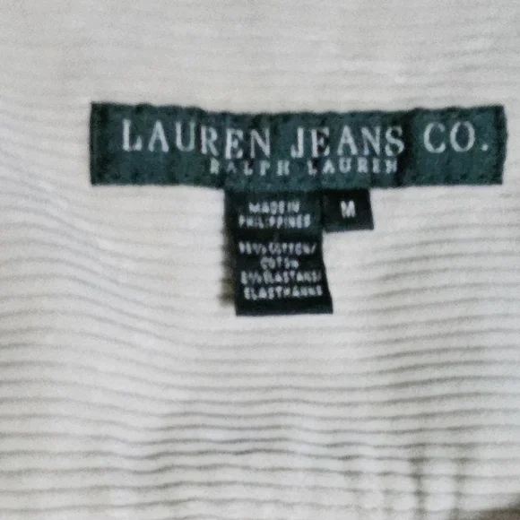 Lauren Jeans Co Ralph Lauren Short Cream Colored Corduroy Women's Size Medium - Picture 5 of 7